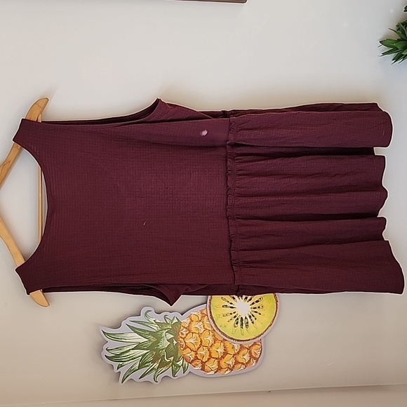 Torrid - Textured Jersey Scoop Neck Button Down Babydoll in Sassafras / Plum‌‌‌ - Picture 5 of 12